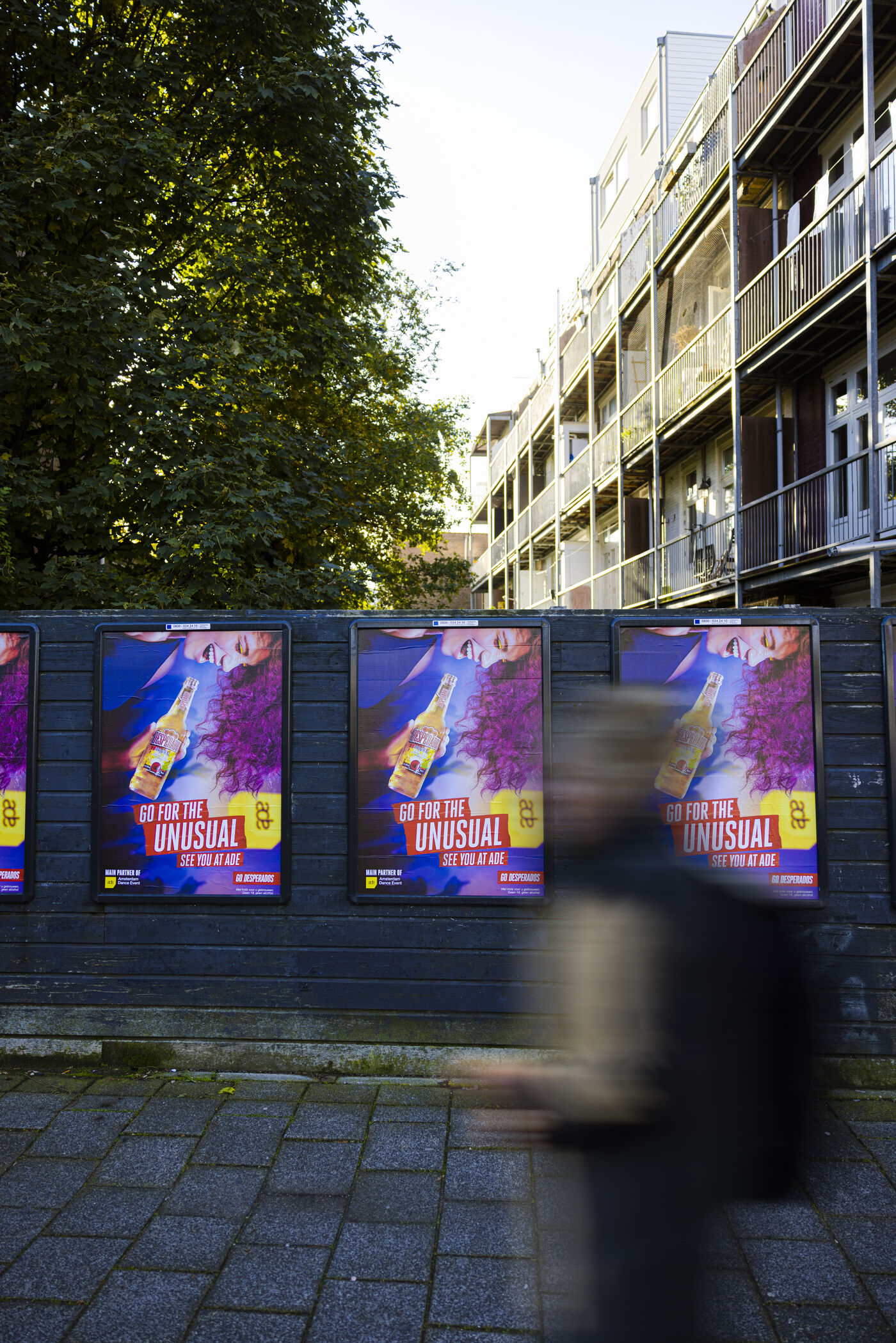 Poster panels on a city hoarding