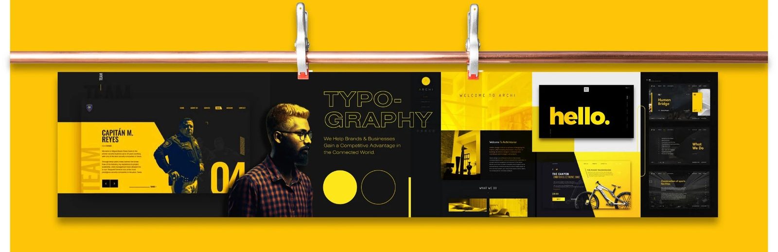 DevBean stylescape with colour, typeface, image, texture and illustration references