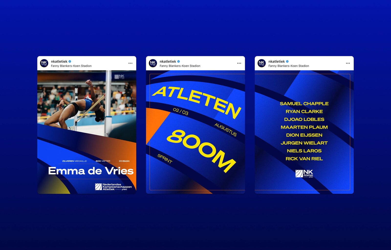 NK Atletiek social media posts